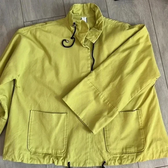 MARLA WYNNE NWOT Pear Green Twill Tent Jacket, Size S - Picture 11 of 11